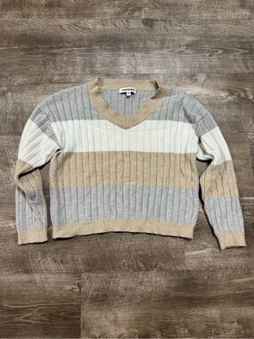 VIGOSS Vintage Striped V-Neck Sweater Size Medium